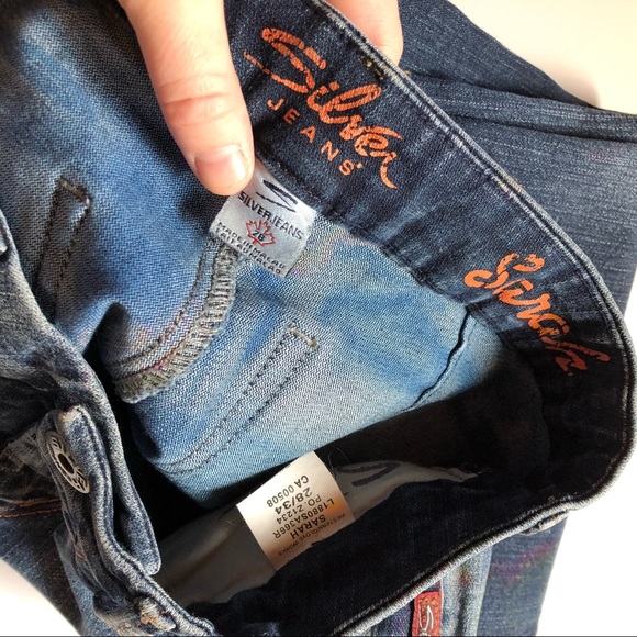 Silver Jeans Sarah Jeweled Dark Denim Boot Cut - Picture 3 of 6